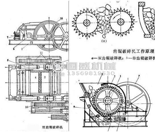 對輥破碎機(jī)示意圖